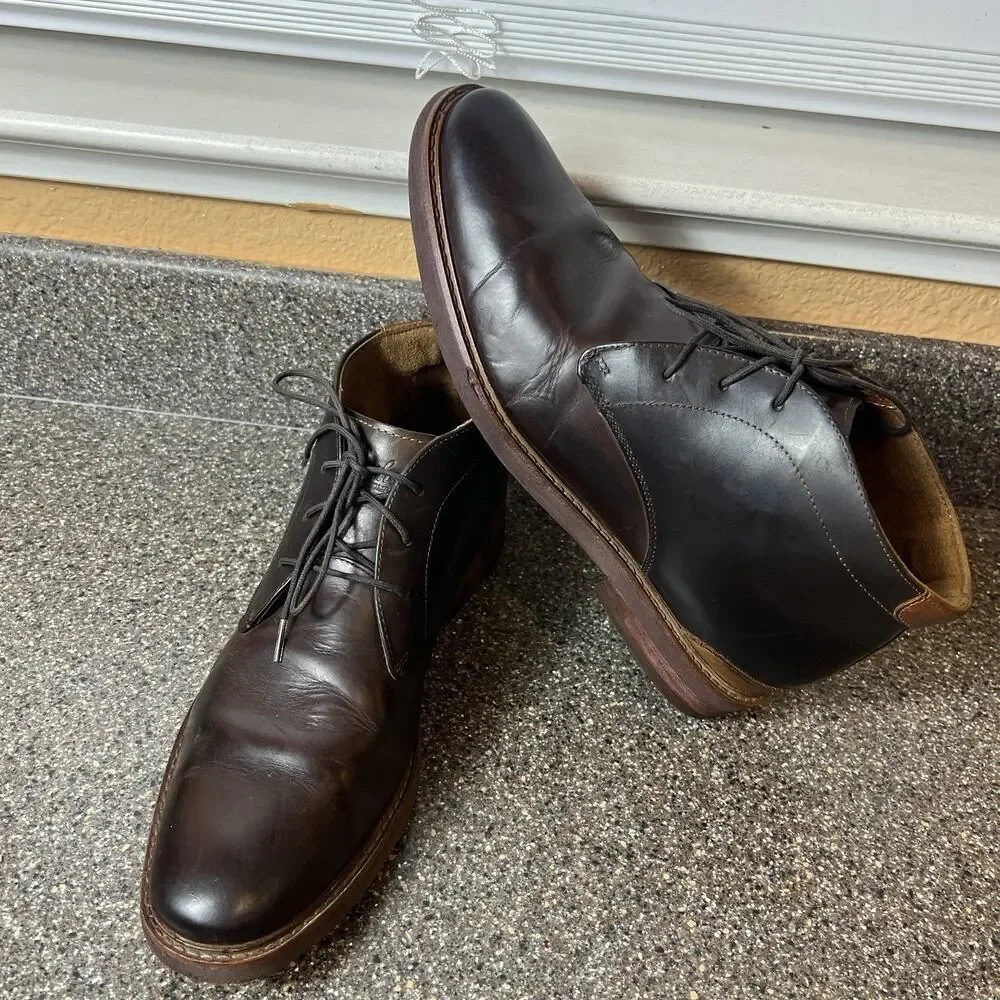 Florsheim Men's Size 8 M Brown Leather Chukka Ankle Boots Lace Up Comfort Casual